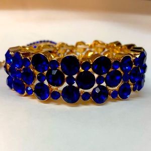 Stretchy Royal blue statement bracelet